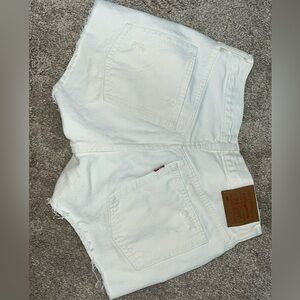 Levi's Classic White Denim Shorts